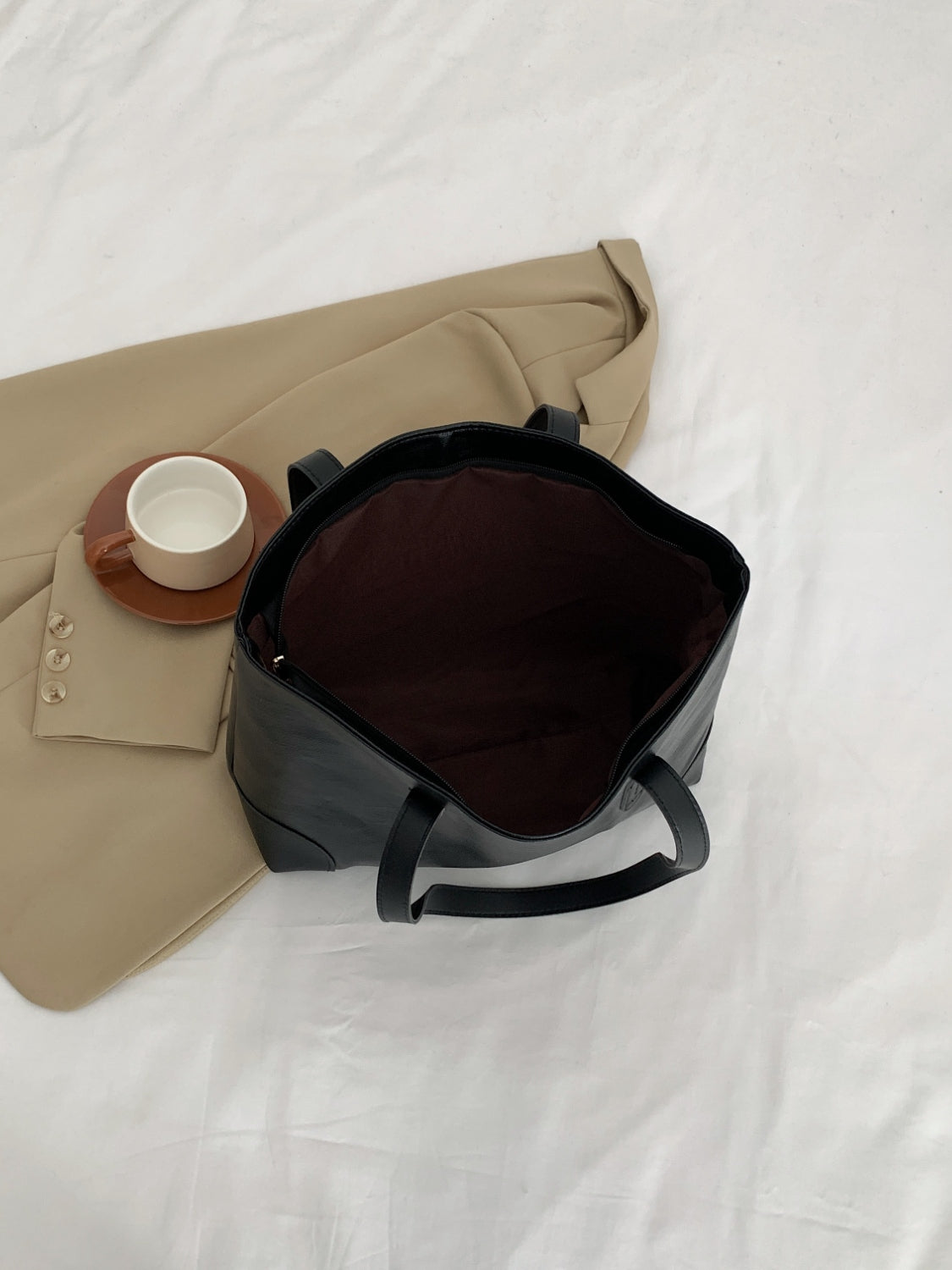 PU Leather Medium Tote Bag - Fashiofinesse
