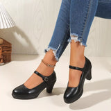 Buckle Block Heels Pumps