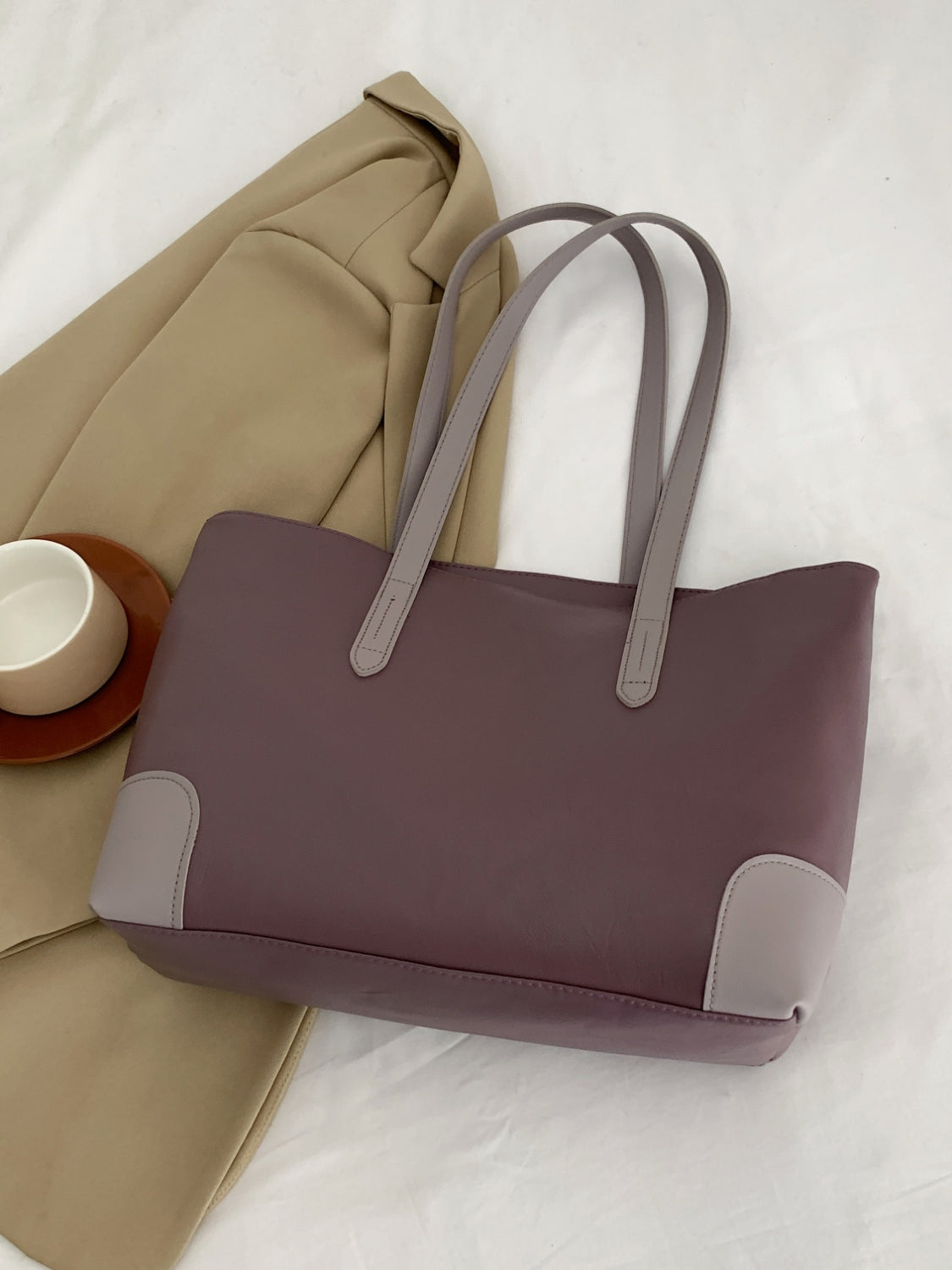 PU Leather Medium Tote Bag - Fashiofinesse