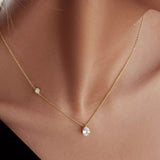 1.25 Carat Moissanite 925 Sterling Silver Teardrop Necklace