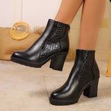 Point Toe Block Heels Boots