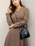 Leather Bucket Crossbody Bag