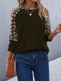 Printed Raglan Sleeve Round Neck T-Shirt