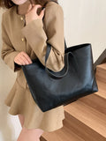 PU Leather Medium Tote Bag - Fashiofinesse
