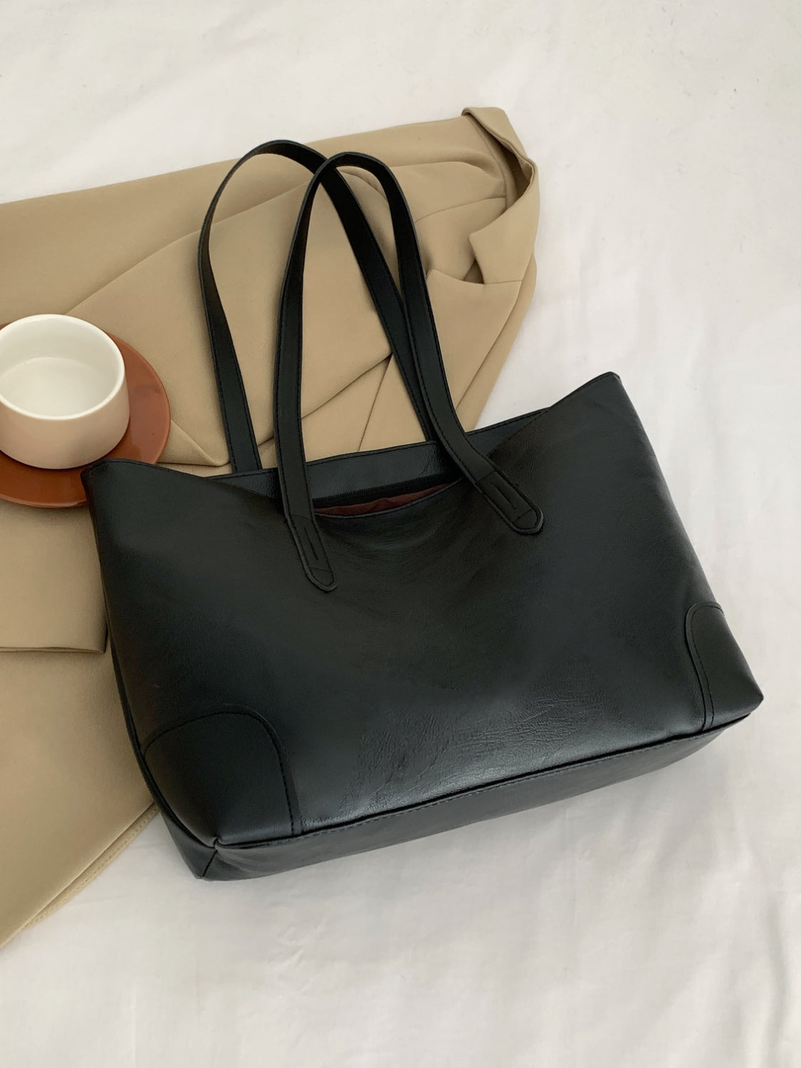 PU Leather Medium Tote Bag - Fashiofinesse