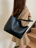 PU Leather Medium Tote Bag - Fashiofinesse