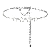 Simple Fashion Men And Women Star Metal Waist Chain Sexy Cutout Five-pointed Star Body Chain Jeans Dress Accessories