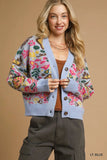 Umgee Floral Knit Button-Up Cardigan