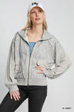 Umgee Two-Way Jacquard Zip-Up Jacket
