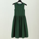 Plus Size Small Artistic Student Sleeveless French Green Dress