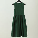 Plus Size Small Artistic Student Sleeveless French Green Dress