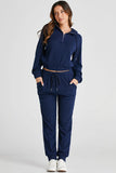 Drawstring Half Zip Hoodie and Joggers Active Set - Fashiofinesse
