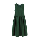 Plus Size Small Artistic Student Sleeveless French Green Dress
