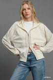 Umgee Two-Way Jacquard Zip-Up Jacket
